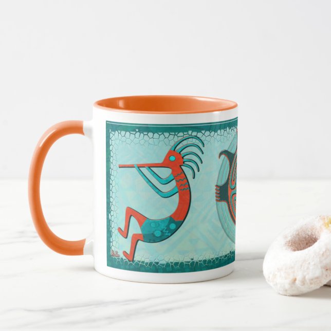 Taza Visitantes Arte Popular Nativo de Anasazi (Con donut)