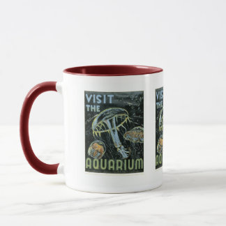 Taza Visite el acuario - el poster de WPA -