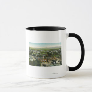 Taza Vista aérea de la ciudad, del parque de bomberos y