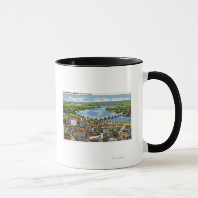 Taza Vista aérea de la ciudad y Connecticut (Derecha)