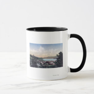 Taza Vista aérea de la ciudad y del lago Nederland