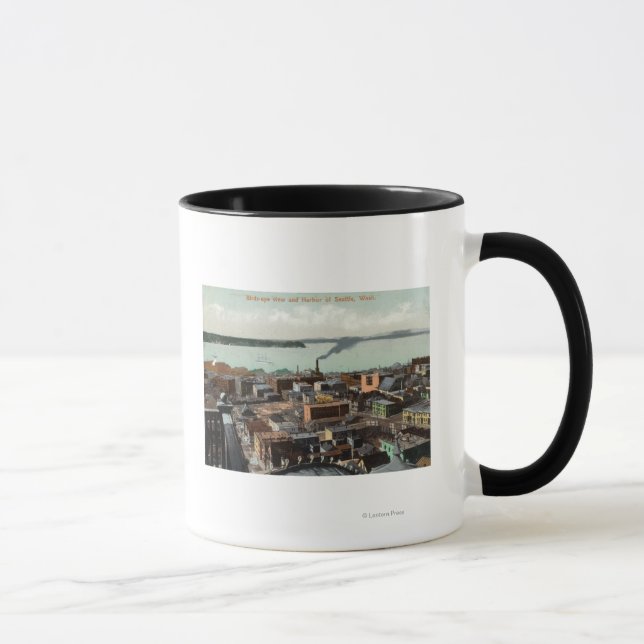 Taza Vista aérea de la ciudad y el puerto (Derecha)