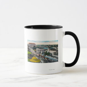 Taza Vista aérea de la playa PikeLong, CA