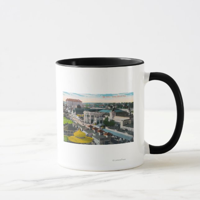 Taza Vista aérea de la playa PikeLong, CA (Derecha)