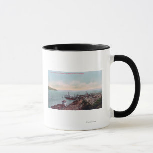 Taza Vista aérea del desembarco de ferris y norte