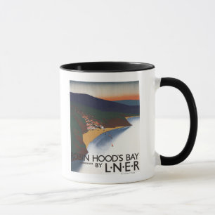 Taza Vista aérea del poster del ferrocarril de la bahía