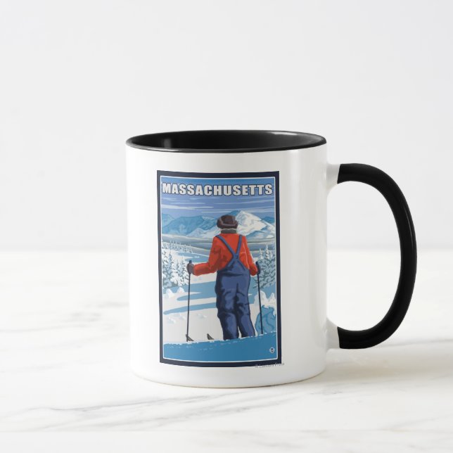 Taza Vista de admiración de MassachusettsSkier (Derecha)