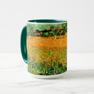 Taza Vista de Arlés con Iris en primer plano,