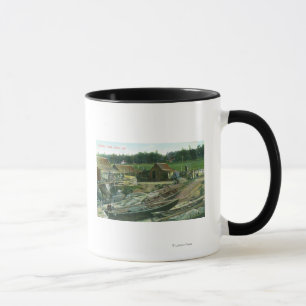 Taza Vista de barcos en la playa en Chinatown