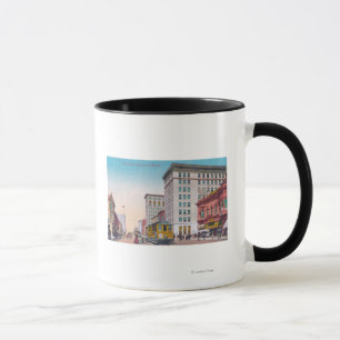 Taza Vista de Broadway con la calle CarOakland, CA
