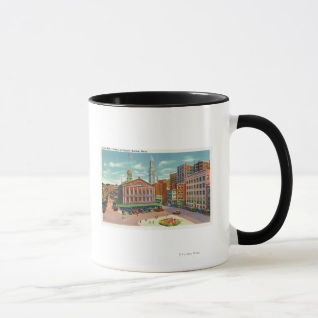 Taza Vista de Faneuil Hall, la Cuna de la Libertad (Derecha)
