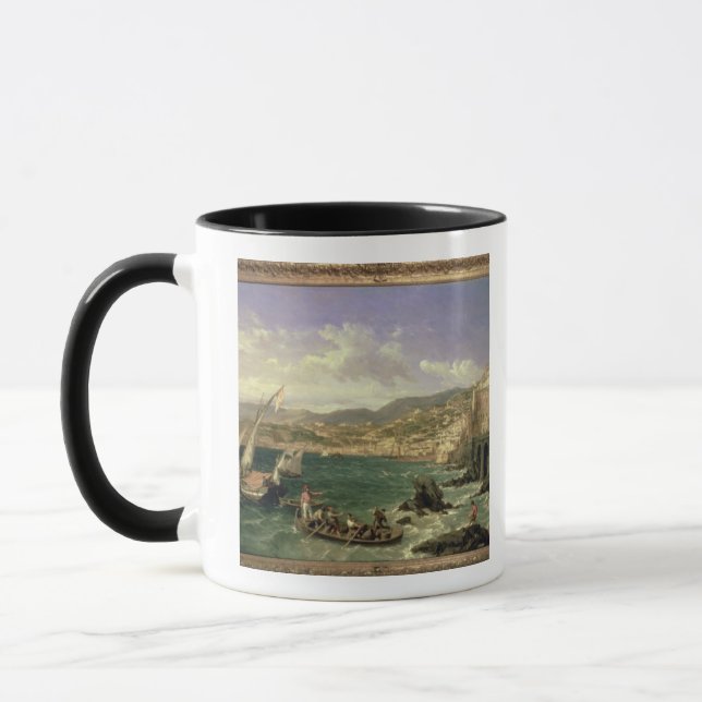 Taza Vista de Génova, 1854 (aceite en lona) (Izquierda)
