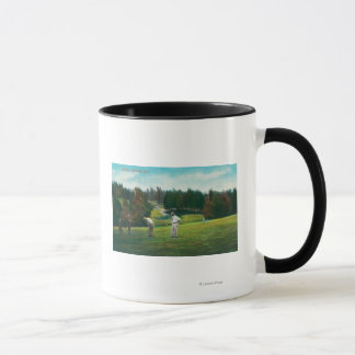 Taza Vista de Golfer sobre la preparación para SwingOak