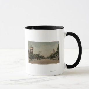 Taza Vista de la calle de Cajon con cuatro iglesias
