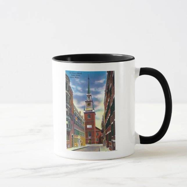 Taza Vista de la calle Salem de la antigua iglesia del  (Derecha)