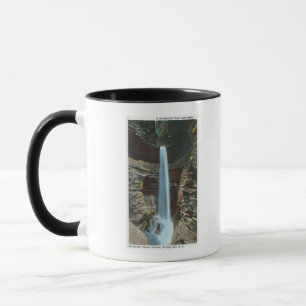 Taza Vista de la cascada espectacular de la caverna