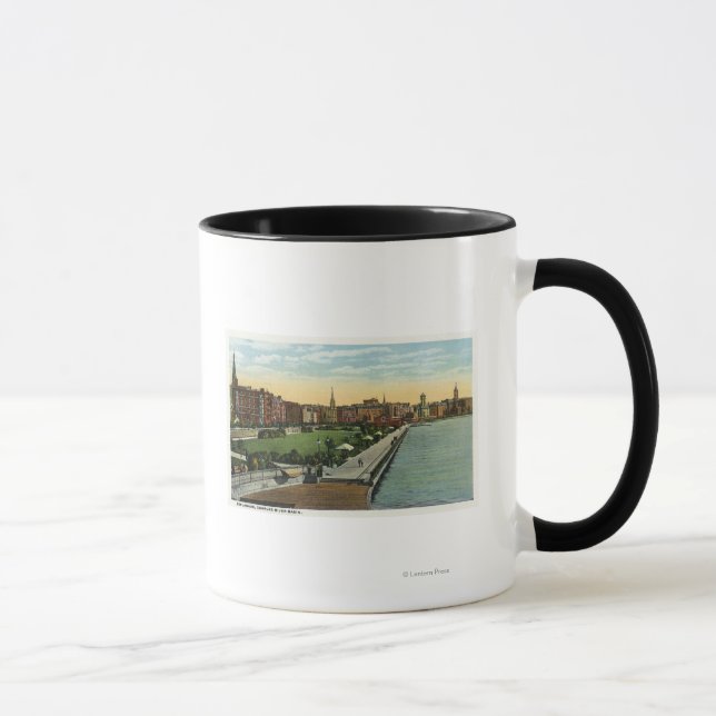 Taza Vista de la Cuenca del Río Carlos y Esplanade (Derecha)
