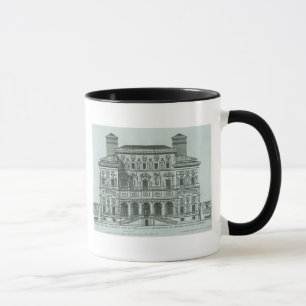 Taza Vista de la fachada del chalet Borghese, Roma