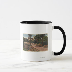 Taza Vista de la misión, jardines del patio