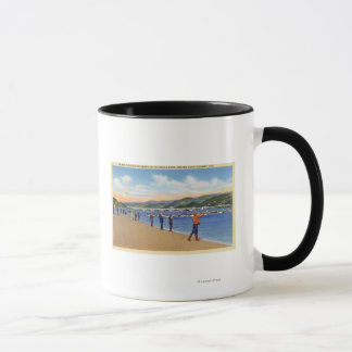 Taza Vista de la pesca de salmón por pescadores