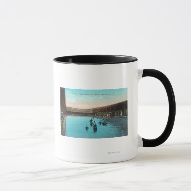Taza Vista de las aguas termales de Swimming TankBoyes, (Derecha)