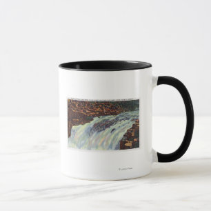 Taza Vista de las cataratas de Salmon Jumping Punch Bow