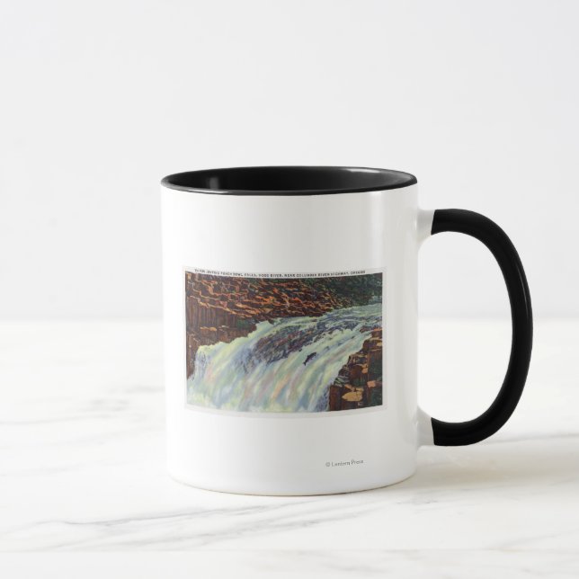 Taza Vista de las cataratas de Salmon Jumping Punch Bow (Derecha)