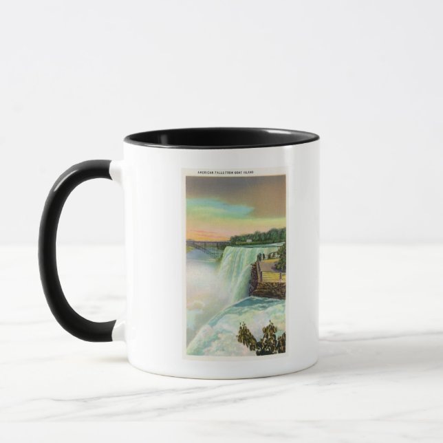 Taza Vista de las cataratas norteamericanas desde la is (Izquierda)