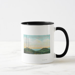 Taza Vista de las torres del telégrafo inalámbrico