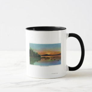 Taza Vista de MaineSunset en la montaña calva