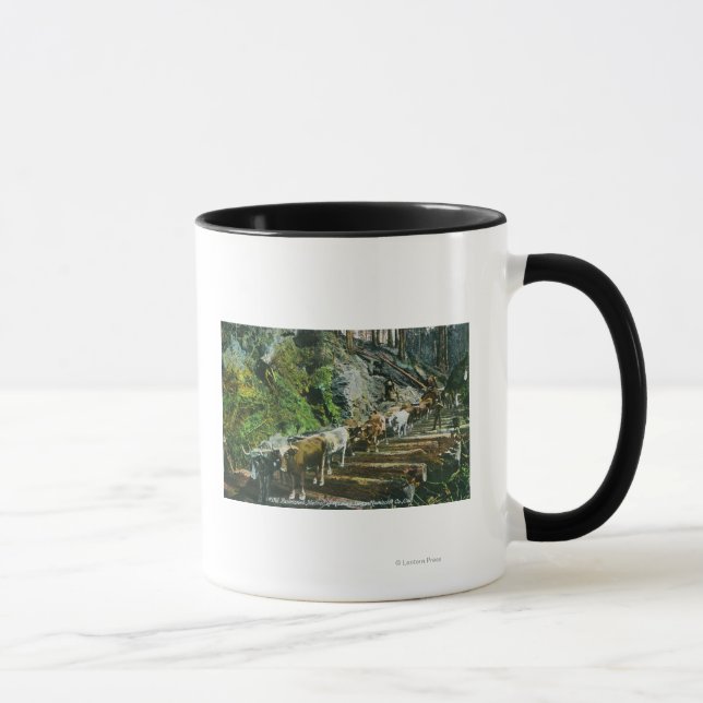 Taza Vista de Ox-Teams Hauling Logs (Derecha)