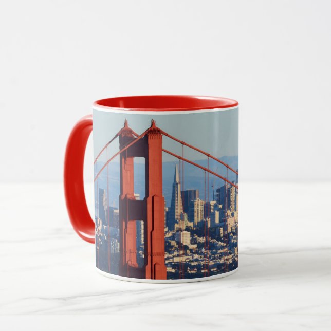 Taza Vista de San Francisco a través del puente Golden  (Anverso izquierdo)