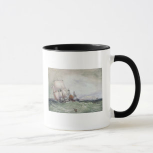 Taza Vista de Scarborough, con un bergantín del minero