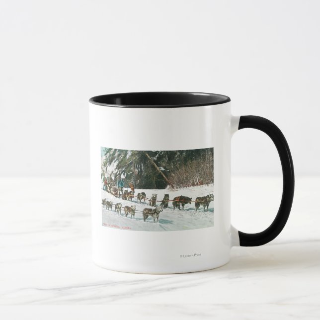 Taza Vista de un equipo de Husky Dog-Sled (Derecha)