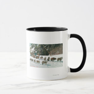 Taza Vista de un equipo fornido del Perro-Trineo