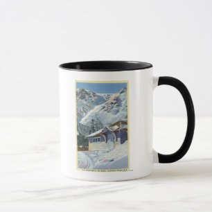 Taza Vista de un refugio del esquí del Servicio
