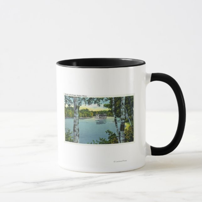 Taza Vista de un Steamer en el río Songo (Derecha)