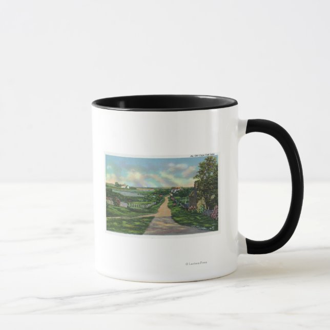 Taza Vista de una antigua callejuela de Cape Cod (Derecha)