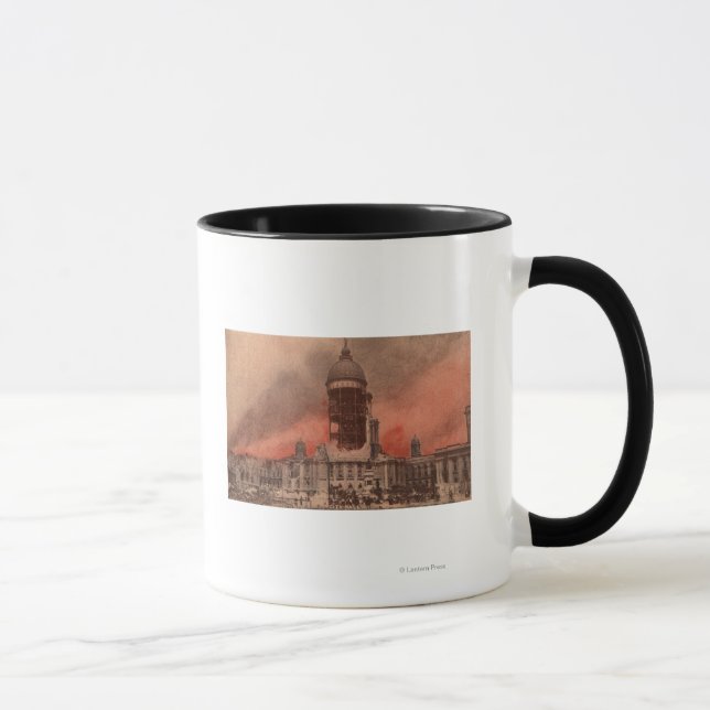 Taza Vista del ayuntamiento tras el terremoto (Derecha)
