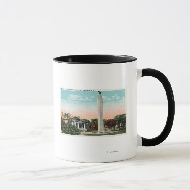 Taza Vista del Ayuntamiento y el Monumento MacDonough (Derecha)