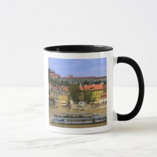Taza Vista del castillo de Praga y la ciudad por Vltava