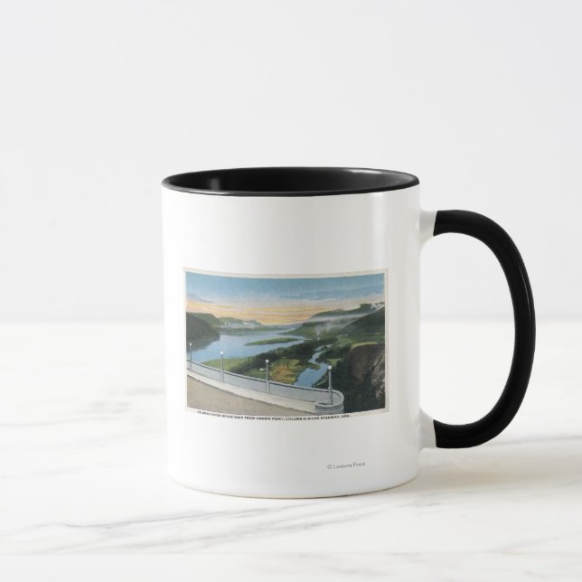 Taza Vista del desfiladero del río Columbia desde el pu (Derecha)