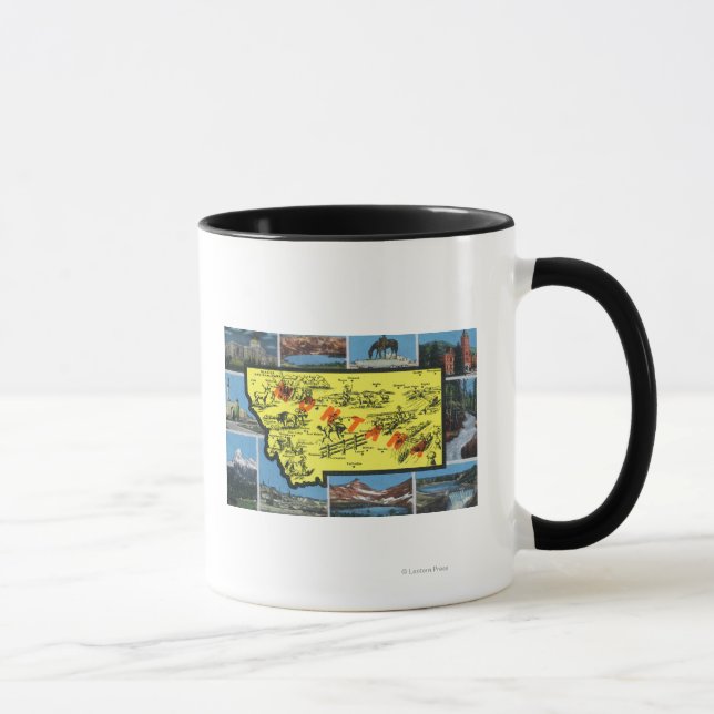 Taza Vista del estado con ciudades, vistas escénicas (Derecha)