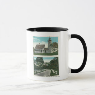 Taza Vista del faro de Champlain del lago