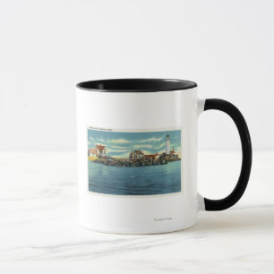 Taza Vista del faro del puerto de Boston y de Boston