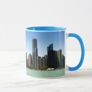 Taza Vista del horizonte de Chicago por el lago