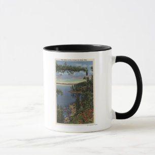 Taza Vista del lago a través de pinos del azúcar