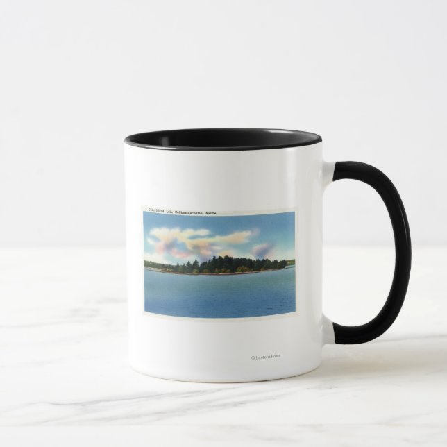 Taza Vista del lago Cobbosseecontee de la isla de Cuba (Derecha)