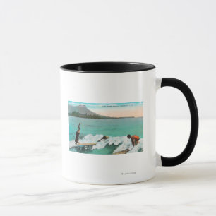 Taza Vista del montar a caballo del tablero de las