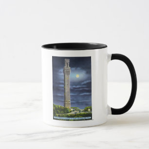 Taza Vista del monumento al Peregrino de noche